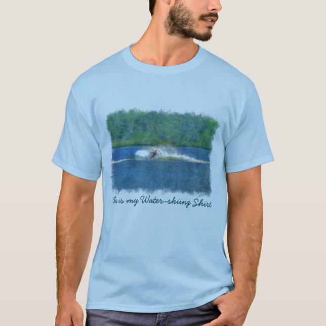 Summer Waterskiier and Lake T-Shirt (Front)