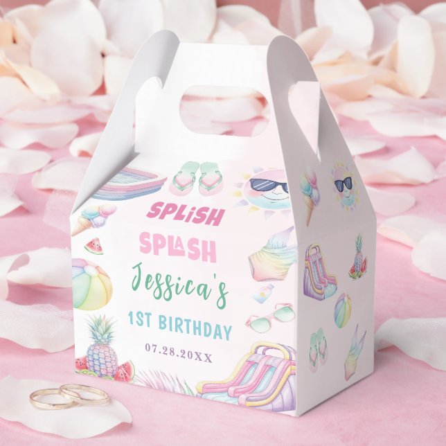 Summer Waterslide Girl Birthday Party Favour Box (Wedding)