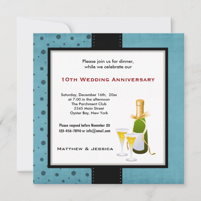 Summer Wedding Anniversary Invitation (Front)