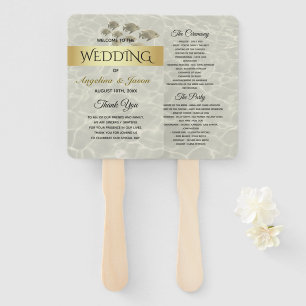 Summer Wedding Program Hand Fan
