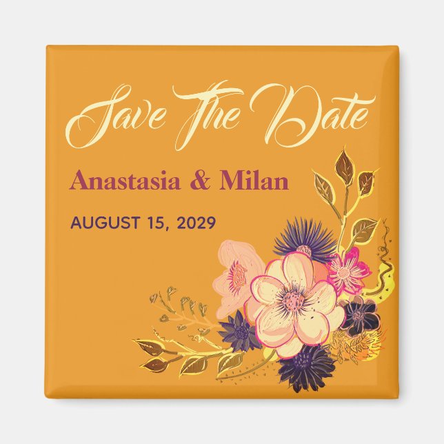 Summer Wedding Save The Date Invitation Magnet (Front)
