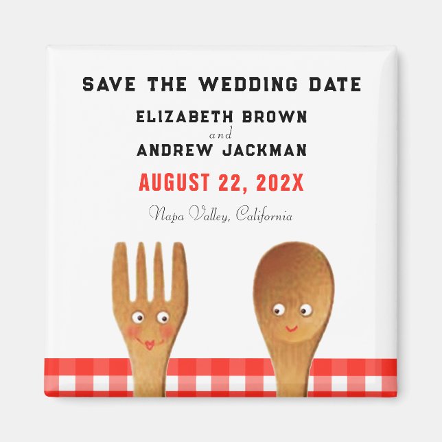 Summer Wedding Save the Date Magnet (Front)