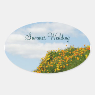 Summer Wedding seals envelopes Invitations Poppy