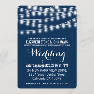 Summer Wedding String Lights Design Invitation