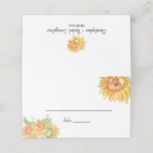 Summer Wedding Sunflowers Escort Place Card
