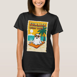 Summer Ween Vibes Ghost Beach Fun Halloween Teesum T-Shirt