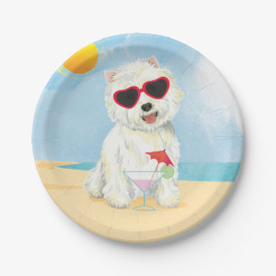 Summer Westie Paper Plate