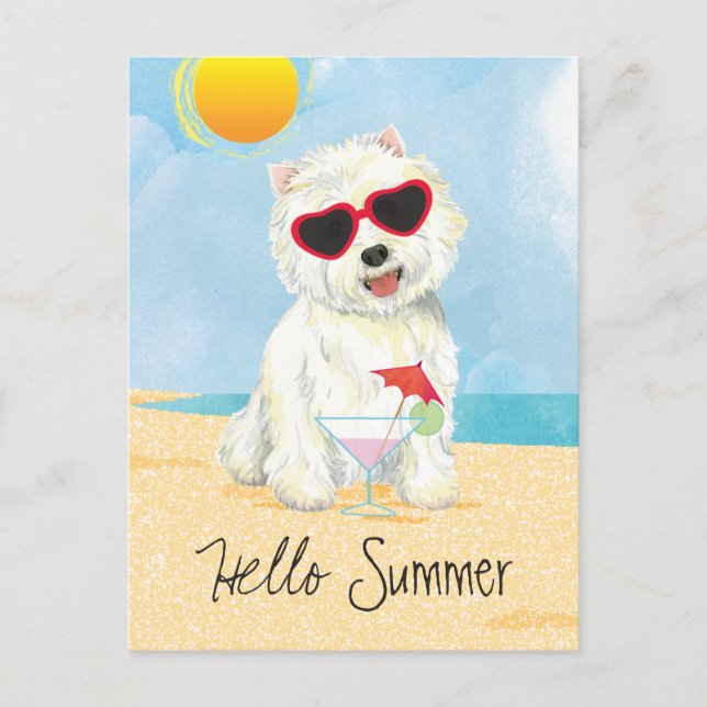 Summer Westie Postcard (Front)