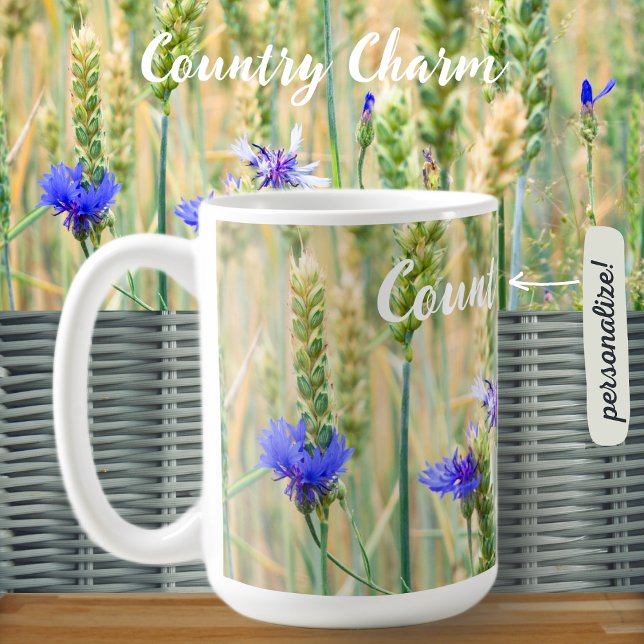 Summer wheat field with blue cornflowers coffee mug (Creator Uploaded)