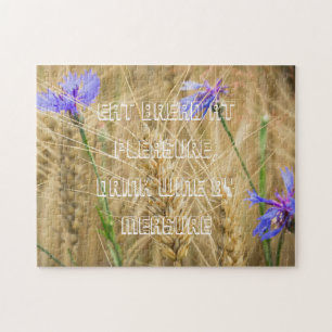 Summer wheat field with blue cornflowers jigsaw puzzle