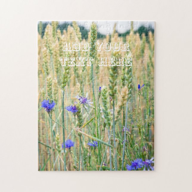 Summer wheat field with cornflowers jigsaw puzzle (Vertical)