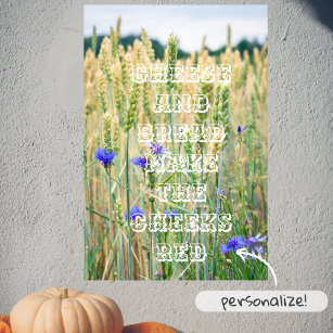 Summer wheat field with cornflowers poster