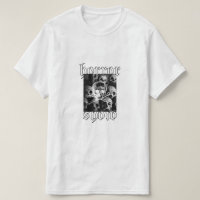 Summer white cotton shirt with the horror shown de