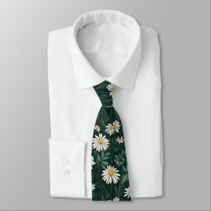 Summer White Daisy Meadow Tie