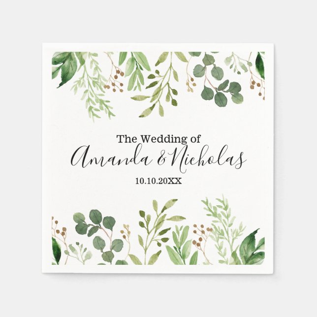 Summer Wild Meadow |  green Wedding Napkin (Front)