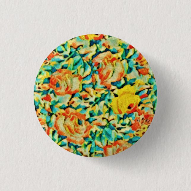 Summer Wild Rose Flower Garden  3 Cm Round Badge (Front)