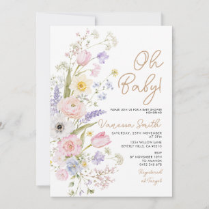 Summer Wildflower Baby Shower Invitation