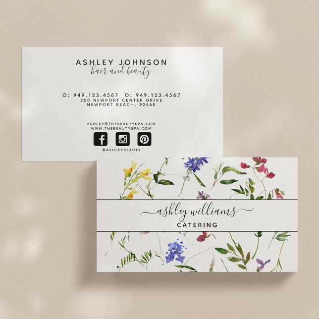 Summer Wildflower Botanicals Script Business Card (Creator Uploaded)