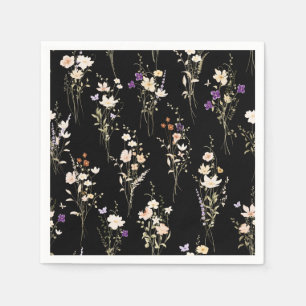 Summer Wildflower Bouquets Abstract Design Napkin