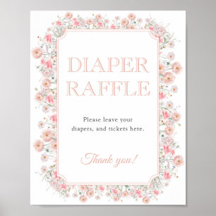 Summer Wildflower Diaper Raffle Baby Shower Poster