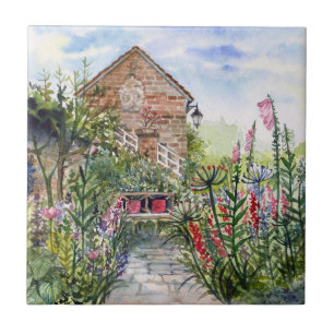 Summer Wildflower English Garden in York Ceramic Tile