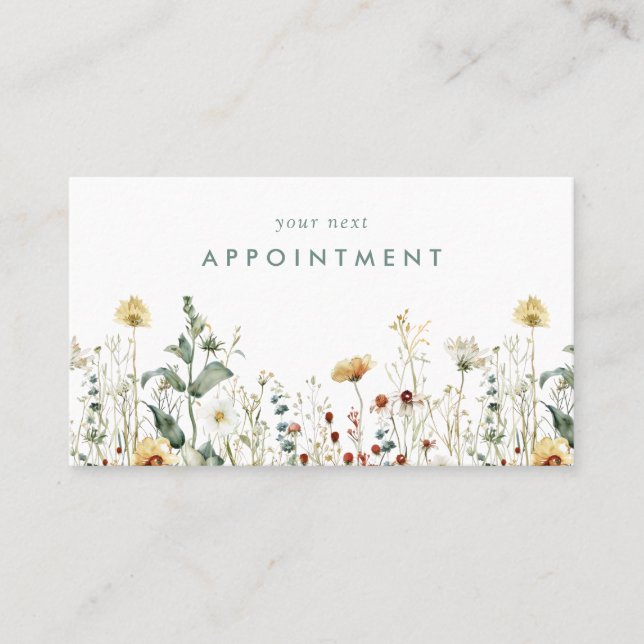 Summer Wildflower Field Appointment Card (Front)