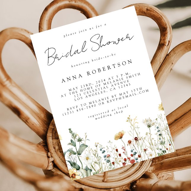 Summer Wildflower Field Bridal Shower Invitation (Creator Uploaded)