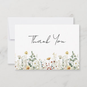 Summer Wildflower Field Bridal Shower Thank You Card