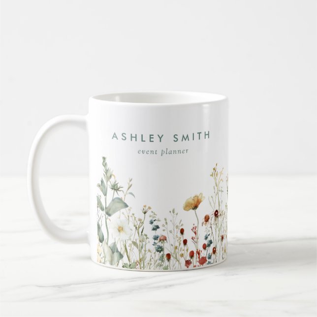 Summer Wildflower Field Business Coffee Mug (Left)