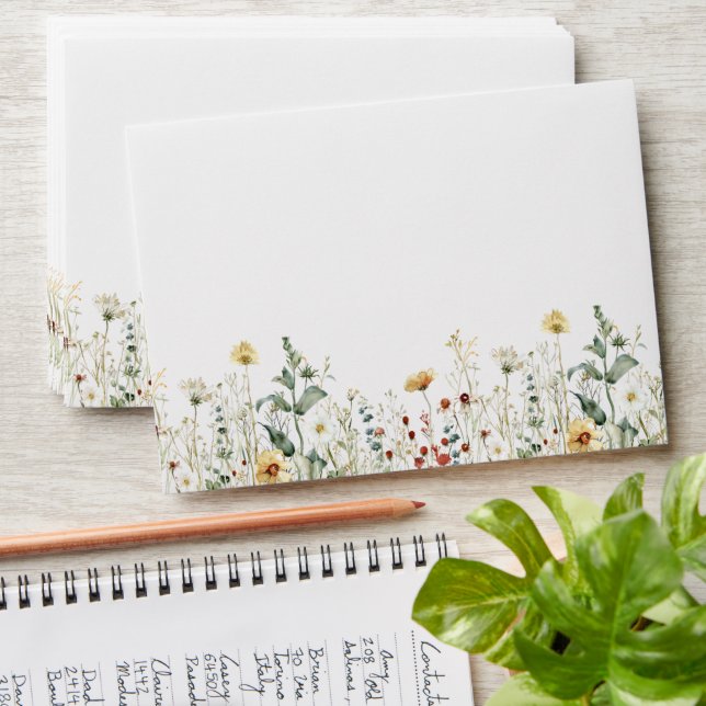 Summer Wildflower Field Business Envelope (Stacked)