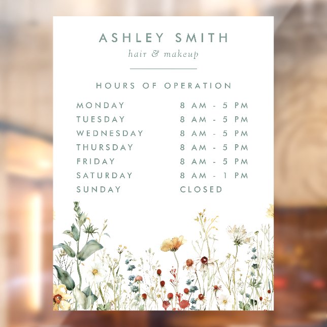 Summer Wildflower Field Business Hours (Sheet 2)