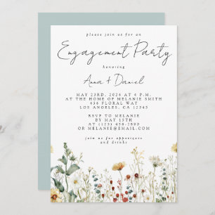 Summer Wildflower Field Engagement Party Invitation