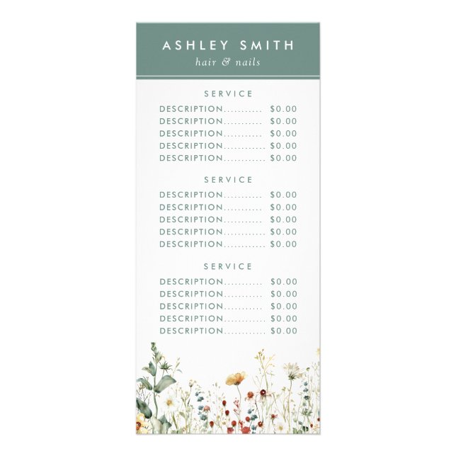 Summer Wildflower Field Rack Card (Front)