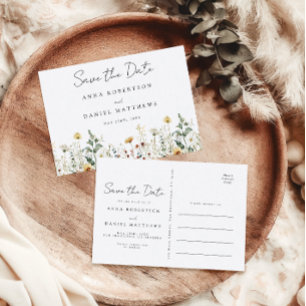 Summer Wildflower Field Save the Date Postcard