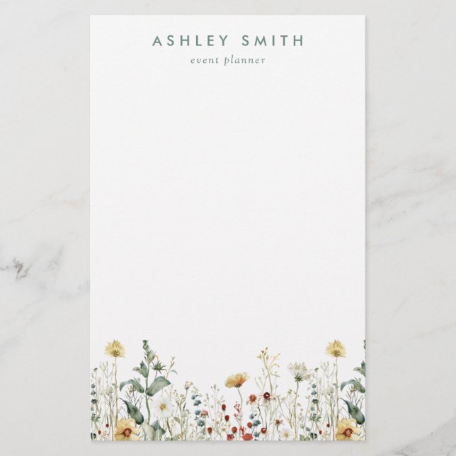Summer Wildflower Field Stationery (Front)