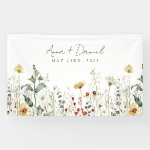 Summer Wildflower Field Wedding Banner