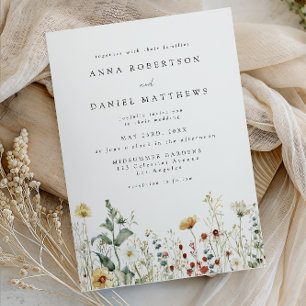 Summer Wildflower Field Wedding Invitation