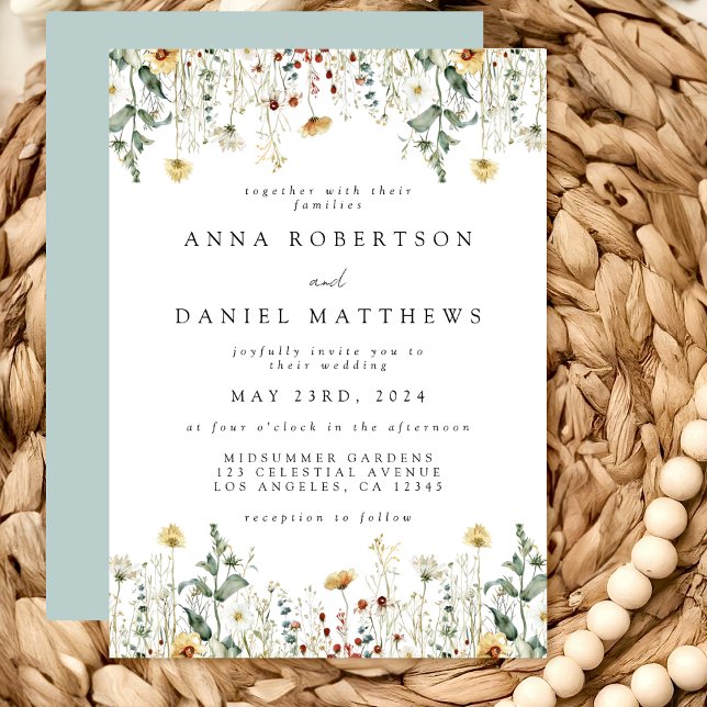 Summer Wildflower Field Wedding Invitation (Creator Uploaded)