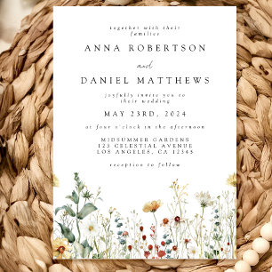 Summer Wildflower Field Wedding Invitation