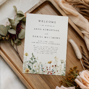 Summer Wildflower Field Wedding Program