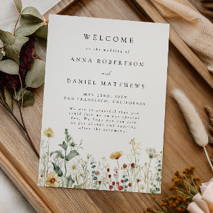 Summer Wildflower Field Wedding Program