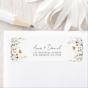 Summer Wildflower Field Wedding Return Address Return Address Label