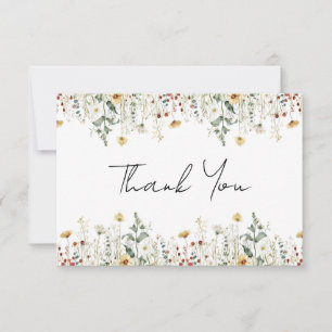Summer Wildflower Field Wedding Thank You Card