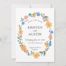Summer Wildflower Flat Save The Date Card