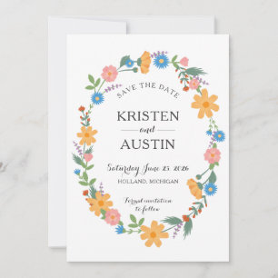 Summer Wildflower Flat Save The Date Card