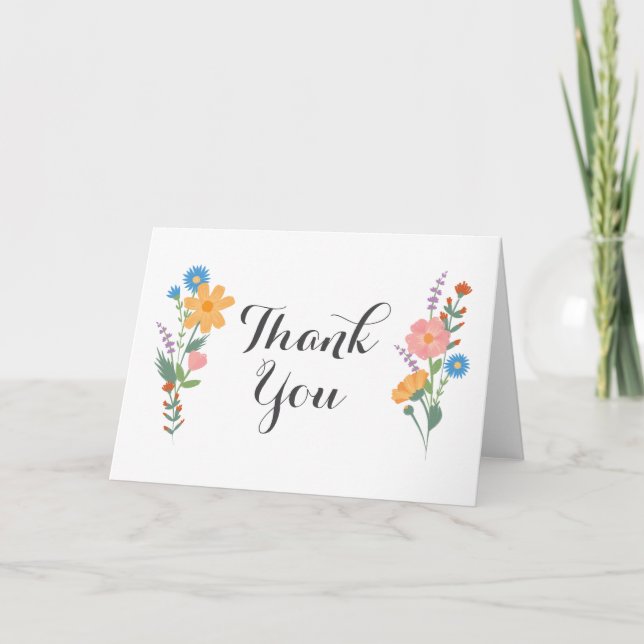 Summer Wildflower Folded Thank You Card (Front)
