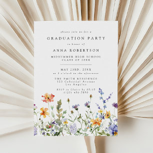 Summer Wildflower Garden Graduation Party Invitation