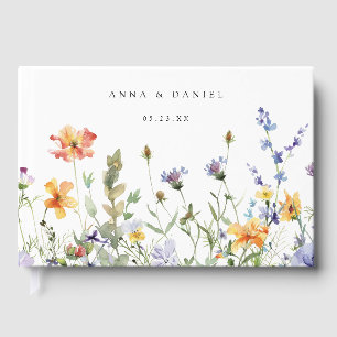 Summer Wildflower Garden Wedding Guest Book