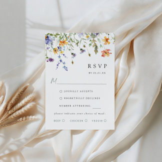 Summer Wildflower Garden Wedding RSVP Card