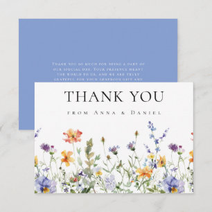 Summer Wildflower Garden Wedding Thank You Card